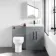 Avon Stone Grey Combination Vanity Basin and Denver Toilet 1100mm - Black Accents