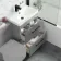 Avon Stone Grey Basin Drawer Vanity and Back To Wall Toilet Unit 1100mm - Black Accents