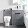 Avon Stone Grey Combination Basin Drawer and Seattle Toilet 1100mm - Black Accents
