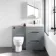 Avon Stone Grey Combination Basin Drawer and Seattle Toilet 1100mm - Black Accents