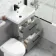 Avon Stone Grey Combination Basin Drawer and Seattle Toilet 1100mm - Black Accents