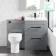 Avon Stone Grey Combination Basin Drawer and Denver Toilet 1100mm - Black Accents