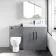 Avon Stone Grey Combination Vanity Basin and Seattle Toilet 1300mm - Black Accents