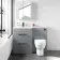 Avon Stone Grey Combination Basin Drawer and Seattle Toilet 1100mm - Black Accents - Left Handed