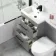 Avon Stone Grey Combination Basin Drawer and Seattle Toilet 1100mm - Black Accents - Left Handed