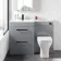 Avon Stone Grey Combination Basin Drawer and Atlanta Toilet 1100mm - Black Accents - Left Handed