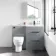 Avon Stone Grey Combination Basin Drawer and Seattle Toilet 1100mm - Black Accents - Right Handed