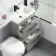 Avon Stone Grey Combination Basin Drawer and Seattle Toilet 1100mm - Black Accents - Right Handed