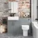 Harper Stone Grey Combination Vanity Basin and Denver Toilet 1200mm - Black Accents