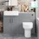 Harper Stone Grey Combination Vanity Basin with Marble Top & Denver Toilet 1200mm - Black Accents
