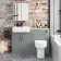 Harper Stone Grey Combination Vanity Basin with Marble Top & Denver Toilet 1200mm - Black Accents