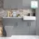 Harper Stone Grey Combination Vanity Basin with Marble Top 1500mm - Black Accents