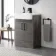 Harper Charcoal Elm Vanity with Semi Recessed Basin 600mm - Black Accents