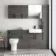 Harper Charcoal Elm Vanity with Semi Recessed Basin 600mm - Black Accents