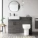 Harper Charcoal Elm Combination Vanity Basin and Denver Toilet 1200mm - Black Accents