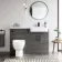Harper Charcoal Elm Combination Vanity Basin and Seattle Toilet 1200mm - Black Accents - Right Handed