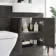 Harper Charcoal Elm Combination Vanity Basin and Atlanta Toilet 1200mm - Black Accents - Right Handed