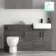 Harper Charcoal Elm Combination Vanity Basin and Seattle Toilet 1500mm - Black Accents