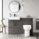 Harper Charcoal Elm Combination Vanity Basin with Marble Top & Denver Toilet 1200mm - Black Accents