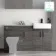Harper Charcoal Elm Combination Vanity Basin with Marble Top 1500mm - Black Accents