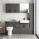 Harper Charcoal Elm Combination Vanity Basin with Marble Top & Denver Toilet 1500mm - Black Accents