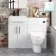 Harper Gloss White Combination Vanity Basin & Seattle Toilet 1000mm - Black Accents