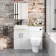 Harper Gloss White Combination Vanity Basin & Seattle Toilet 1000mm - Black Accents