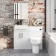 Harper Gloss White Combination Vanity Basin & Denver Toilet 1000mm - Black Accents