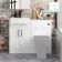 Harper Gloss White Basin Vanity With Marble Top and Back To Wall Toilet Unit 1000mm - Black Accents