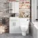 Harper Gloss White Combination Vanity Basin with Marble Top & Seattle Toilet 1000mm - Black Accents