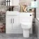 Harper Gloss White Combination Vanity Basin with Marble Top & Denver Toilet 1000mm - Black Accents