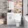 Harper Gloss White Combination Vanity Basin with Marble Top & Denver Toilet 1000mm - Black Accents