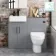 Harper Stone Grey Combination Vanity Basin & Seattle Toilet 1000mm - Black Accents