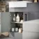Harper Stone Grey Combination Vanity Basin & Denver Toilet 1000mm - Black Accents