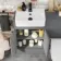 Harper Stone Grey Combination Vanity Basin & Denver Toilet 1000mm - Black Accents