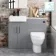 Harper Stone Grey Combination Vanity Basin with Marble Top & Seattle Toilet 1000mm - Black Accents
