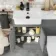 Harper Stone Grey Combination Vanity Basin with Marble Top & Seattle Toilet 1000mm - Black Accents