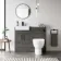 Harper Charcoal Elm Combination Vanity Basin & Seattle Toilet 1000mm - Black Accents