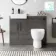 Harper Charcoal Elm Combination Vanity Basin with Marble Top & Seattle Toilet 1000mm - Black Accents