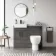 Harper Charcoal Elm Combination Vanity Basin with Marble Top & Seattle Toilet 1000mm - Black Accents