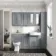 Monaco Dove Grey Combination Vanity Basin with Marble Top and Hudson Toilet with Wooden Seat 1500mm