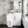 Avon Gloss White Combination Vanity Basin and Boston Toilet 950mm - Black Accents