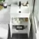 Avon Gloss White Combination Vanity Basin and Boston Toilet 1000mm - Black Accents