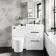 Avon Gloss White Combination Basin Drawer and Boston Toilet 1100mm - Black Accents