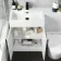 Avon Gloss White Combination Vanity Basin and Boston Toilet 1100mm - Black Accents - Left Handed