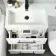 Avon Gloss White Combination Basin Drawer and Boston Toilet 1100mm - Black Accents - Left Handed