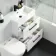 Avon Gloss White Combination Basin Drawer and Boston Toilet 1100mm - Black Accents - Right Handed