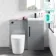 Avon Stone Grey Combination Vanity Basin and Boston Toilet 950mm - Black Accents