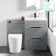 Avon Stone Grey Combination Basin Drawer and Boston Toilet 1100mm - Black Accents