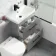 Avon Stone Grey Combination Basin Drawer and Boston Toilet 1100mm - Black Accents